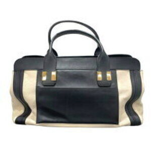 Chloe Alice cream black leather tote bag